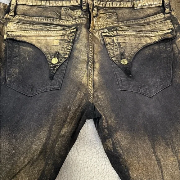 ✨ROBIN’s JEANS Gold and Black Men's - Picture 2 of 5